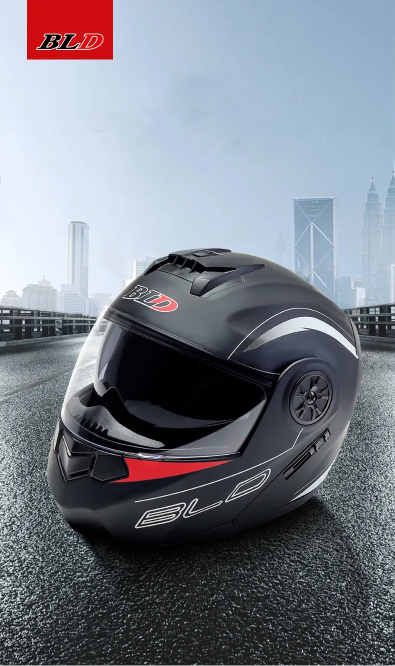 2023 New Arrival DOT Certification Professional Racing Flip Up Helmet Men Motorcycle ABS Material Modular Dual Lens Helmets