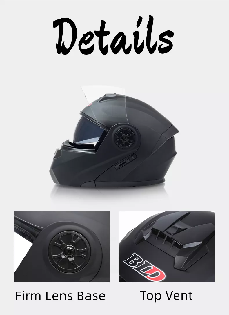 2023 New Arrival DOT Certification Professional Racing Flip Up Helmet Men Motorcycle ABS Material Modular Dual Lens Helmets